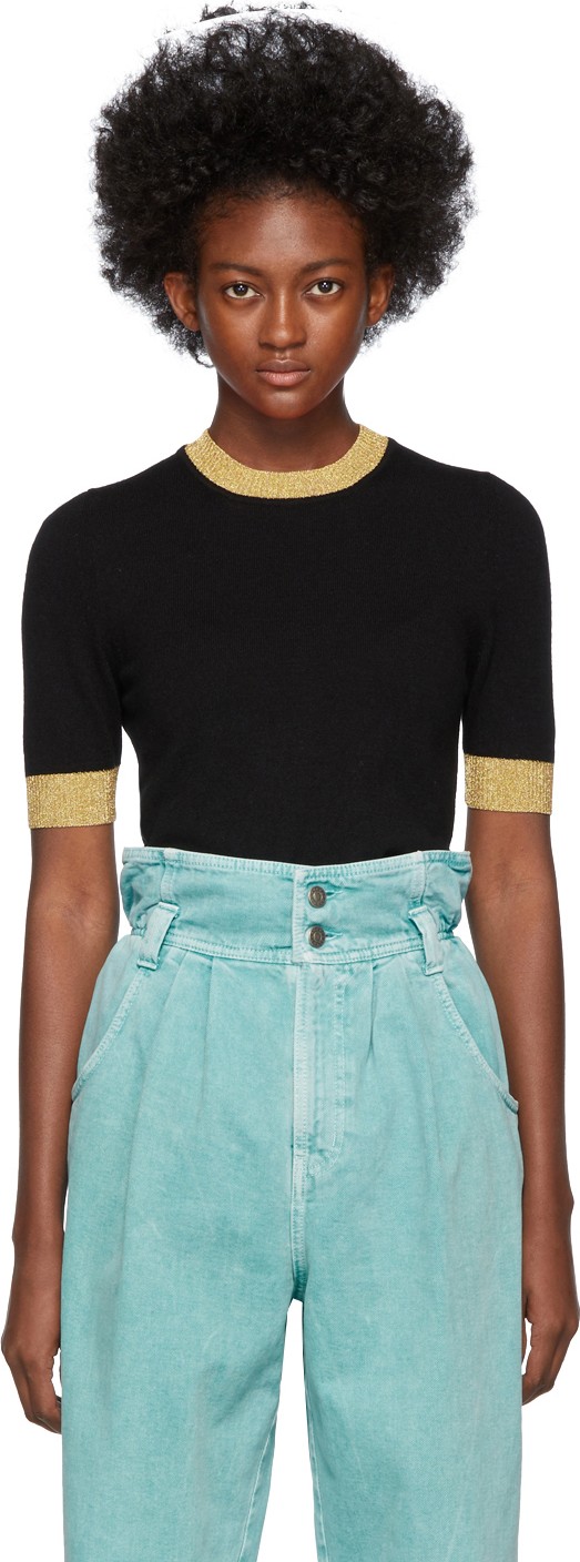 Gucci Black Lurex Trim T-Shirt