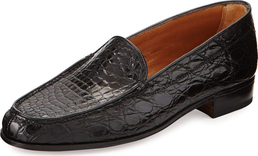 Gravati Croc Venetian Loafer, Black