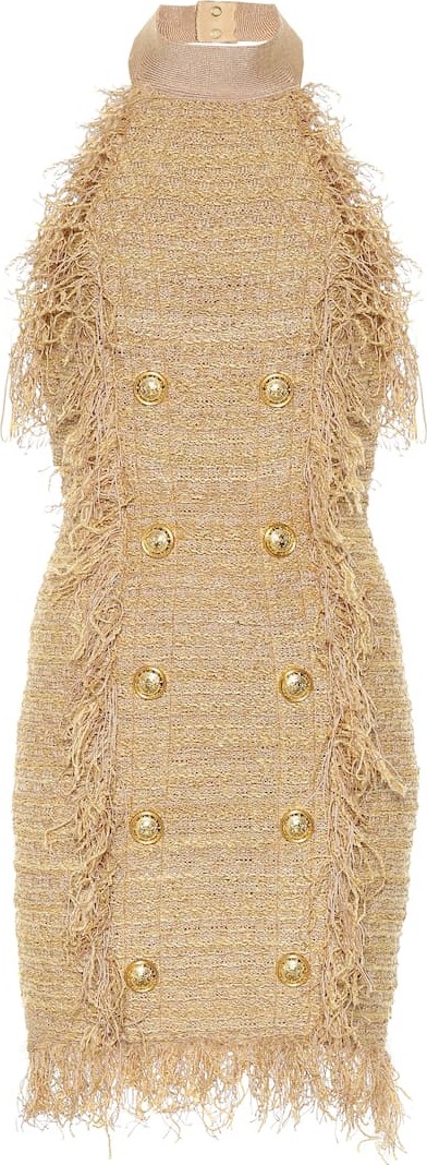 Balmain Silk-blend tweed minidress