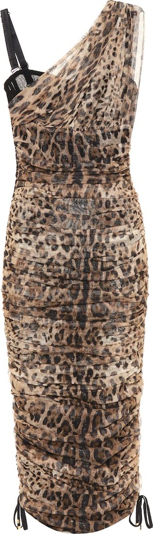 Dolce & Gabbana Leopard cotton and silk dress