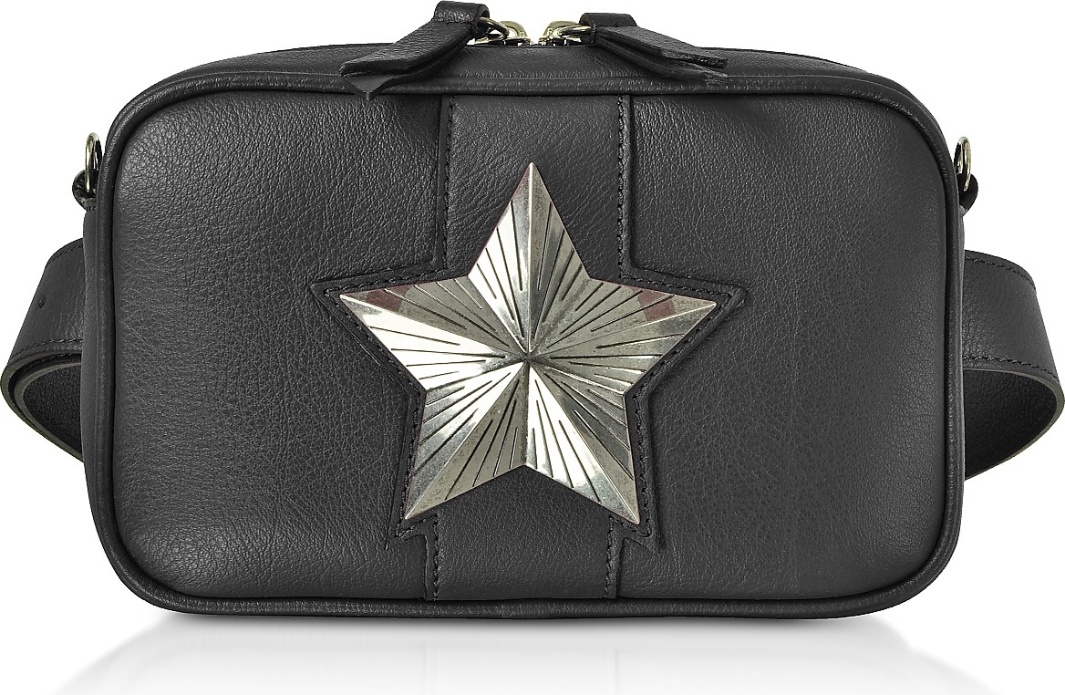 Les Jeunes Etoiles Leather Vega Belt Bag w/Chain Strap