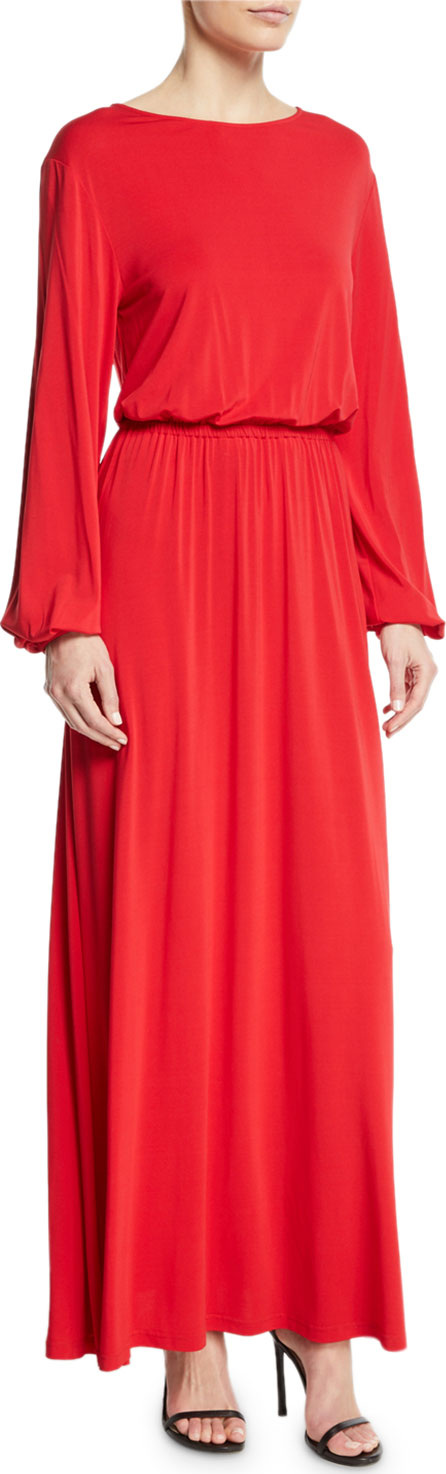 Elizabeth And James Evy Full-Sleeve Blouson Top A-Line Maxi Dress