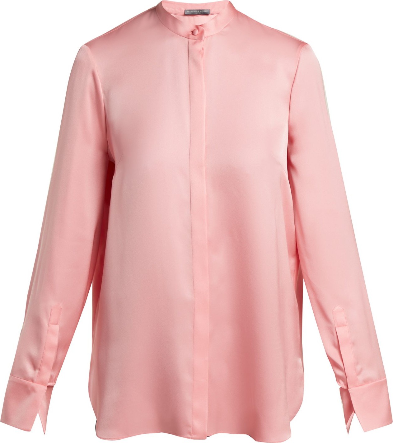 Alexander McQueen Silk-satin long-sleeve blouse