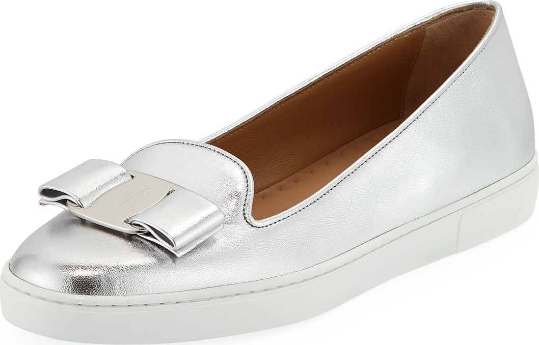 Salvatore Ferragamo Novello Bow Slip-On Sneakers