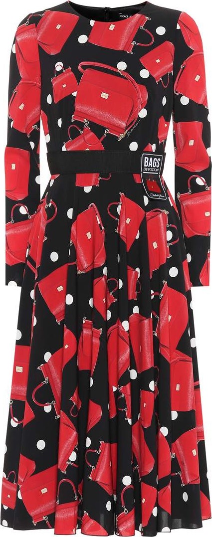 Dolce & Gabbana Printed stretch silk midi dress