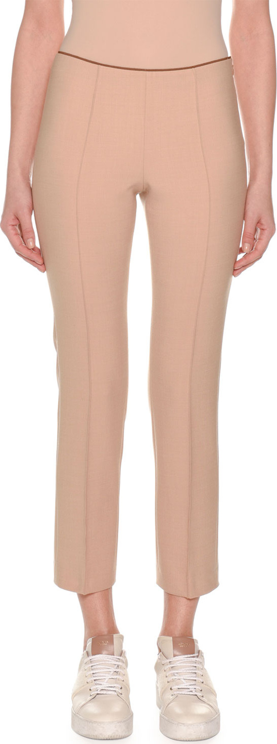 Agnona Flat-Front Straight-Leg Ankle Pants