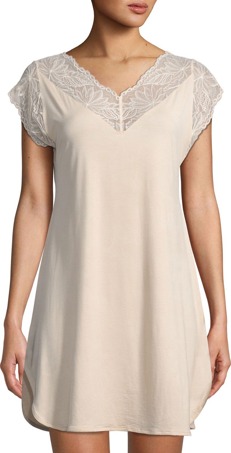 Zimmerli Poetic Botanicals Short-Sleeve Nightgown