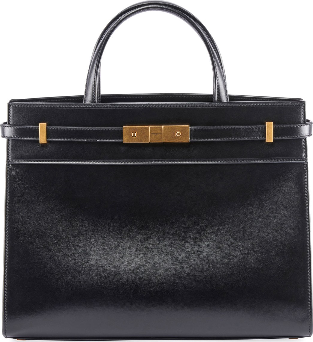 Saint Laurent Manhattan Small Leather Shoulder Tote Bag
