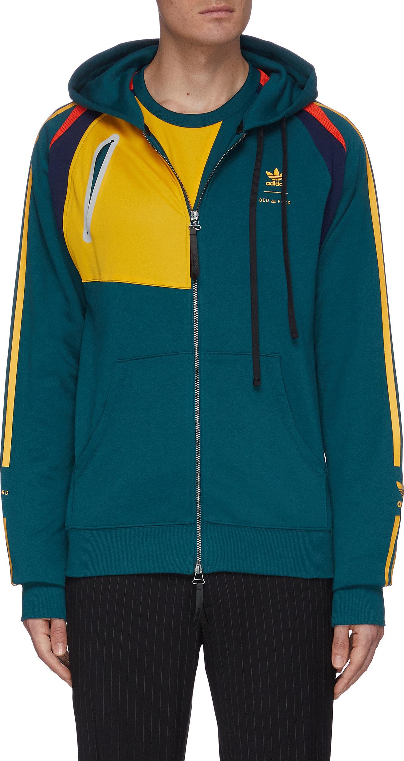 adidas x BED J.W. FORD Colourblock stripe outseam hooded jacket