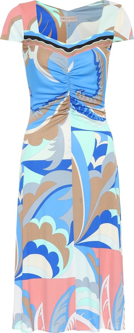 Emilio Pucci Printed silk-blend midi dress