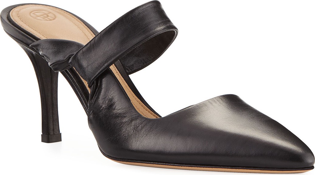THE ROW Gala Twist Leather Mule Pumps