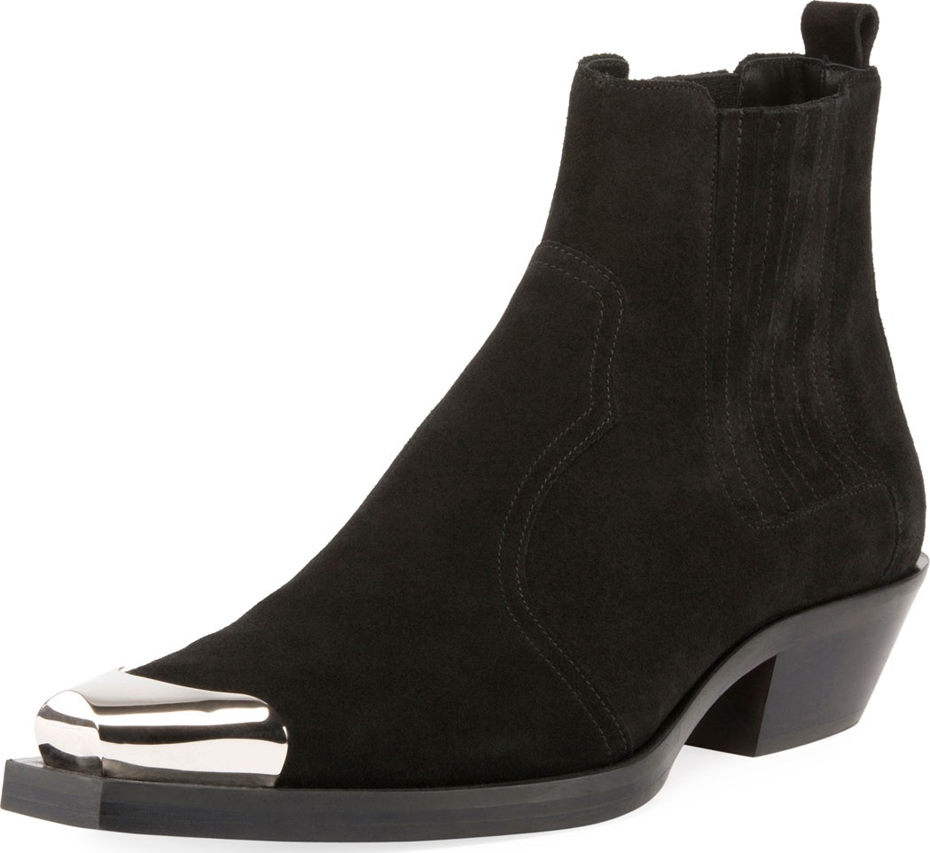 Balmain Silver-Tip Suede Chelsea Boot