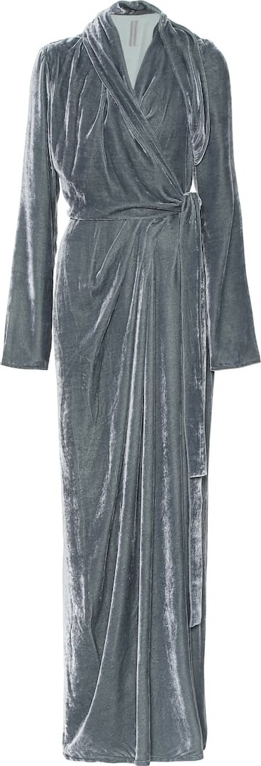 Rick Owens Velvet wrap gown