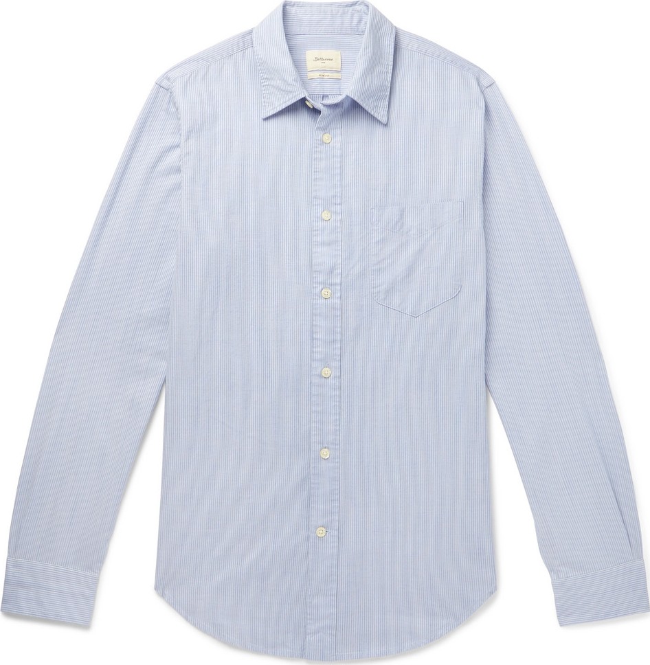 Bellerose Slim-Fit Striped Cotton-Poplin Shirt