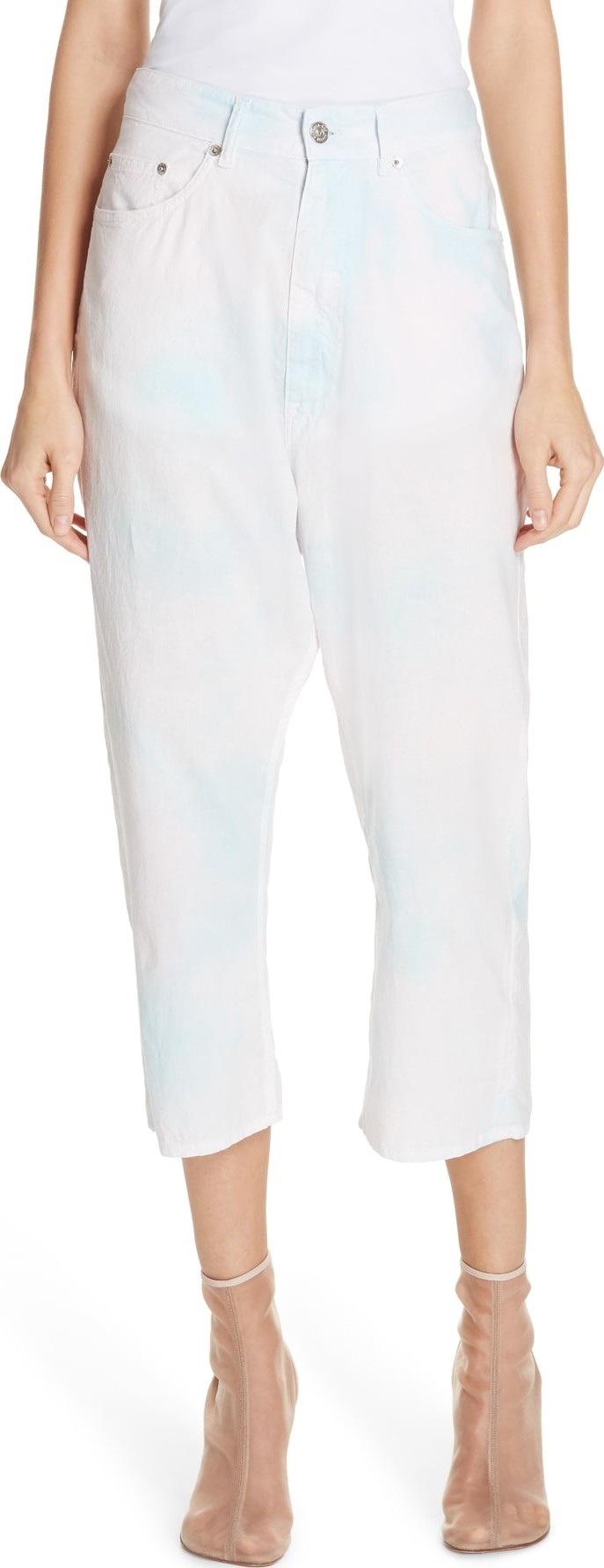 MM6 Maison Margiela Bad Dye Wide Leg Crop Jeans