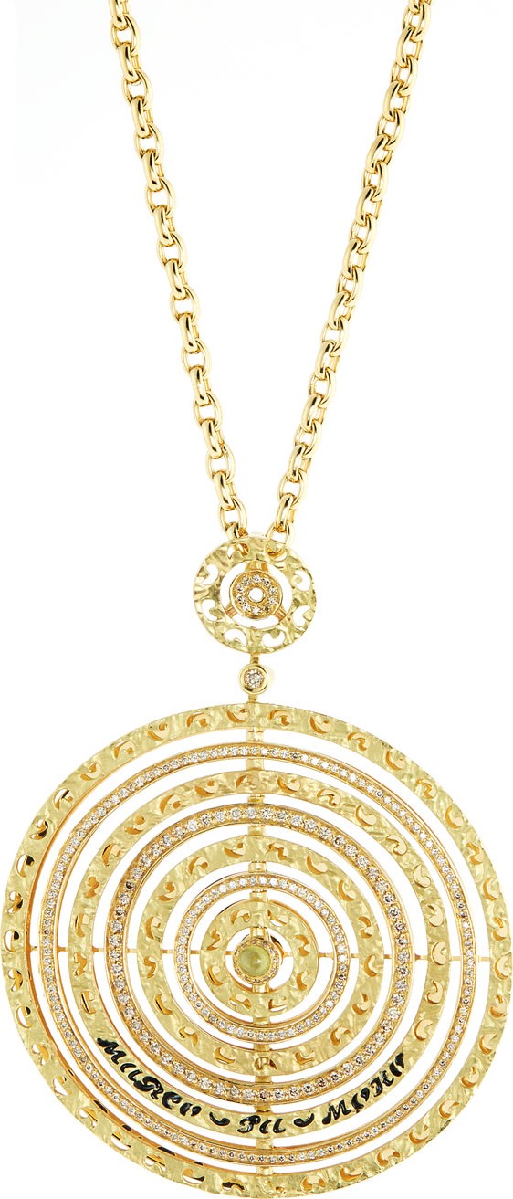 Marco Dal Maso Amaia 18k Gold, Diamond & Corundum Circle Pendant Necklace