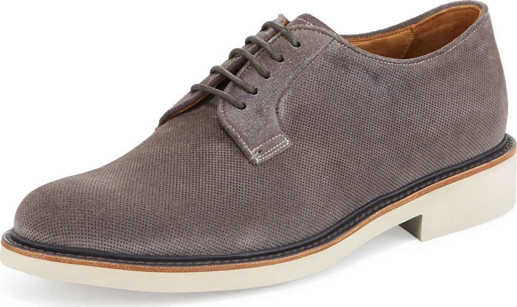 Giorgio Armani Men's Suede Low-Top Chukka Boots, Dark Gray