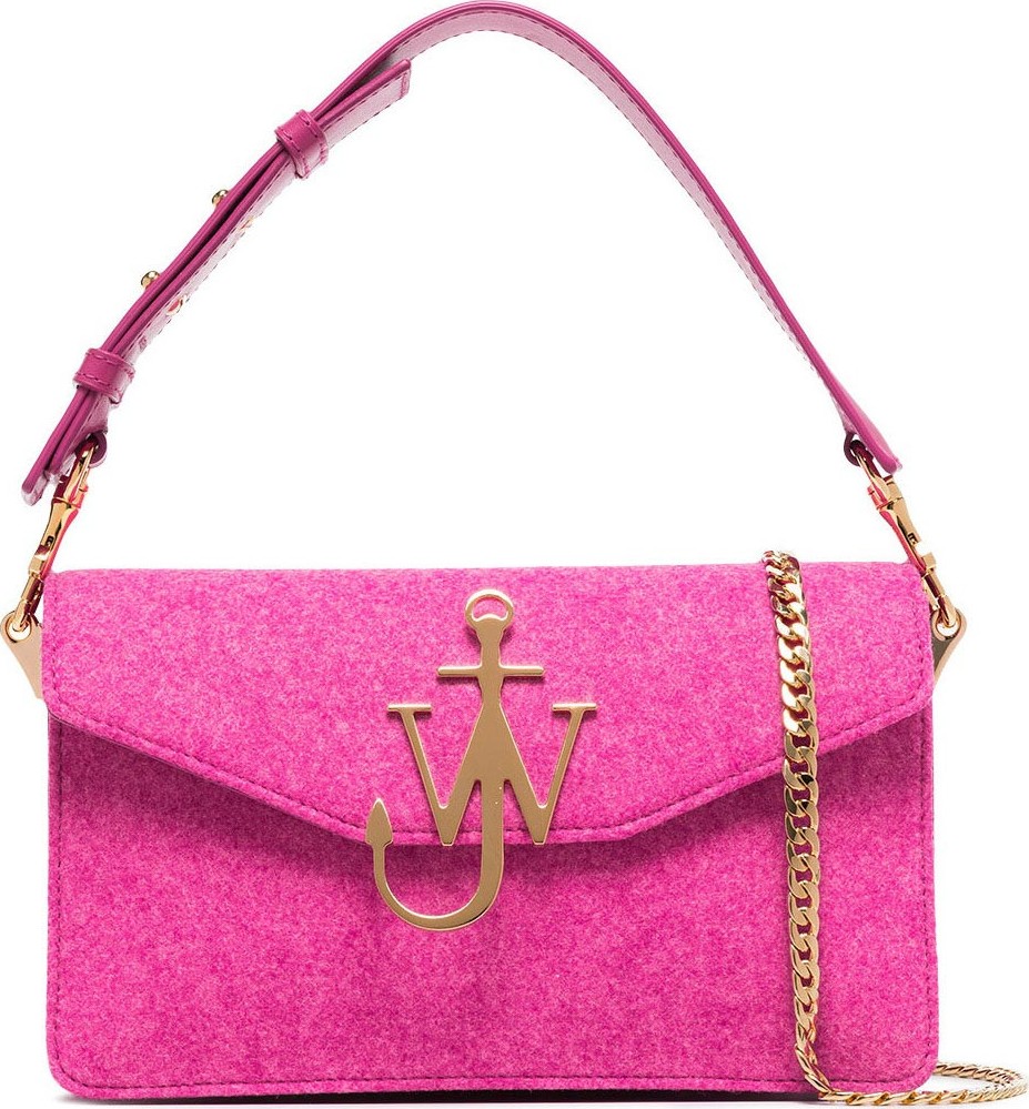 J.W.Anderson pink felt logo purse