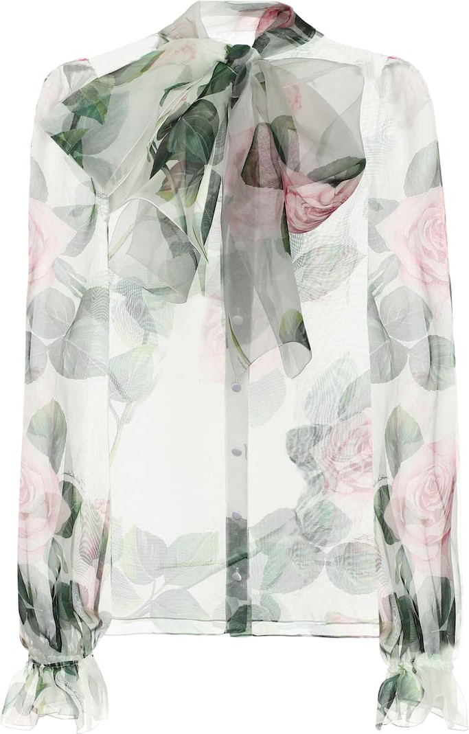 Dolce & Gabbana Floral silk-organza blouse