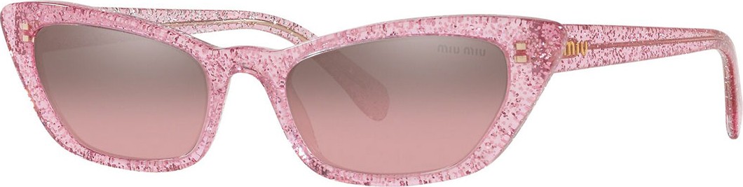 Miu Miu Glittered Acetate Cat-Eye Sunglasses