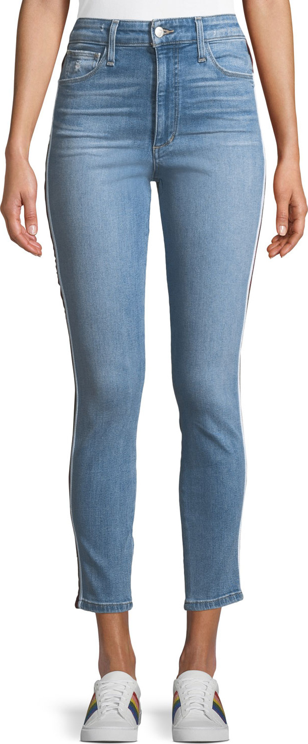 Joe's Jeans The Charlie Ankle Skinny Jeans w/ Velvet Stripes