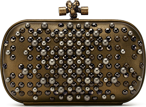 Bottega Veneta Pearl Chain Knot Clutch Bag