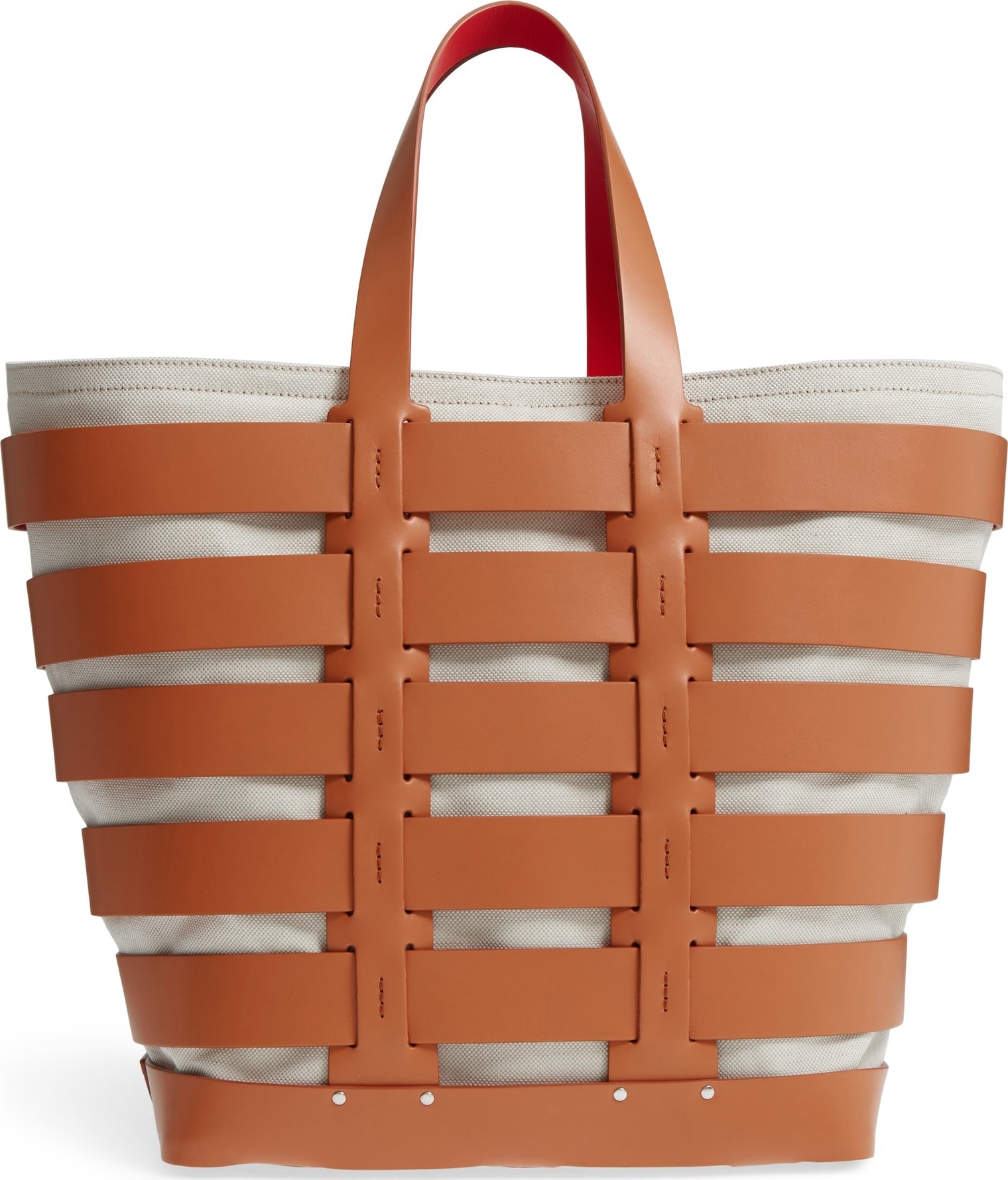 Paco Rabanne Cage Leather & Canvas Tote