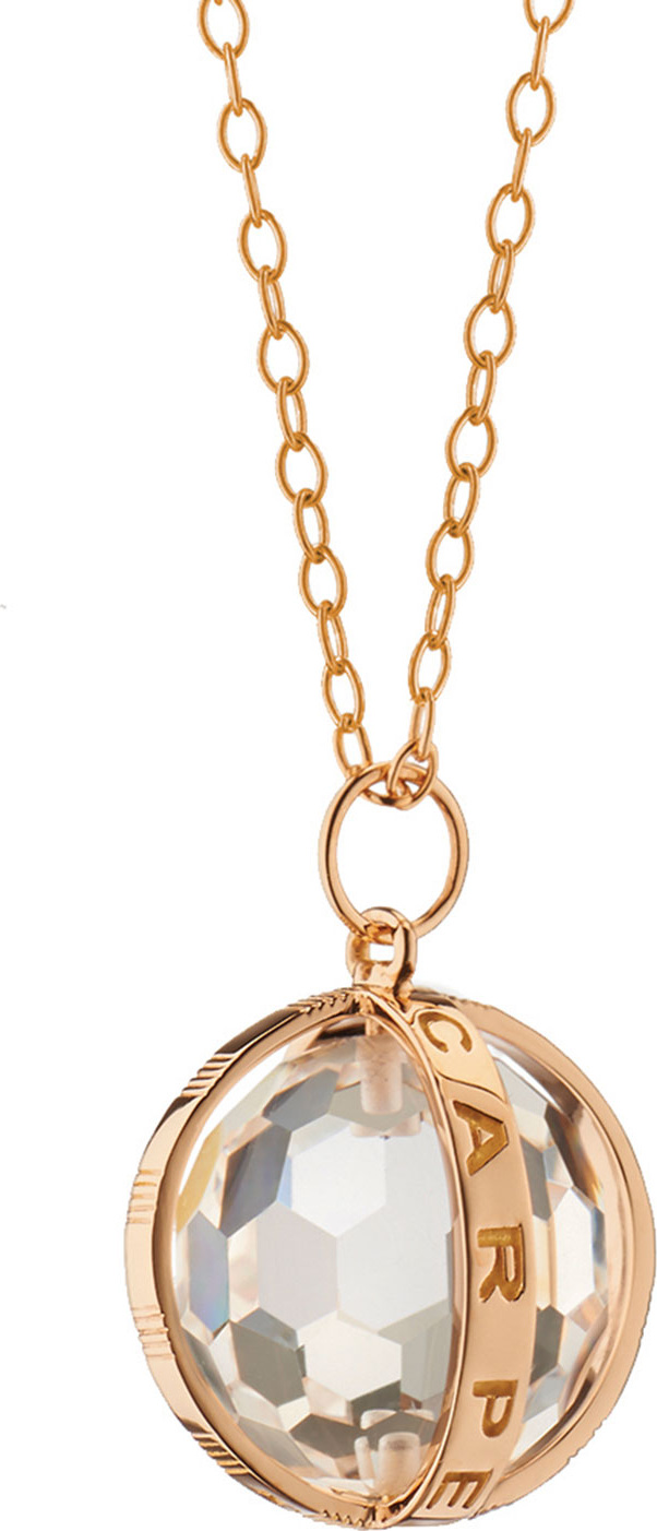 Monica Rich Kosann 18K Rose Gold Carpe Diem XL Rock Crystal Necklace