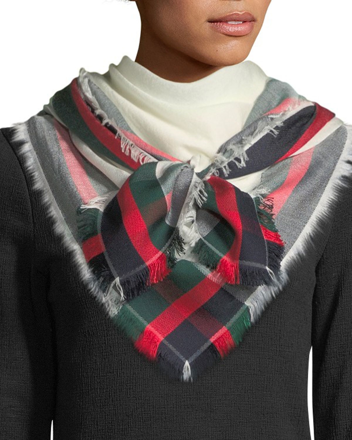 Gucci Silk-Wool Web Shawl