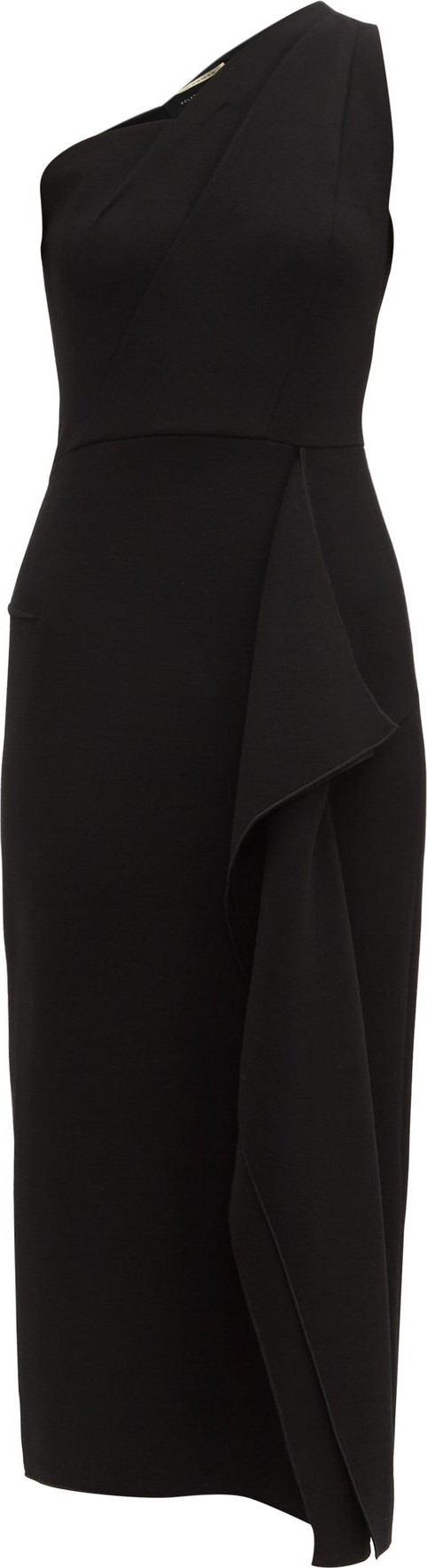 Roland Mouret Rivoli one shoulder wool-crepe midi dress