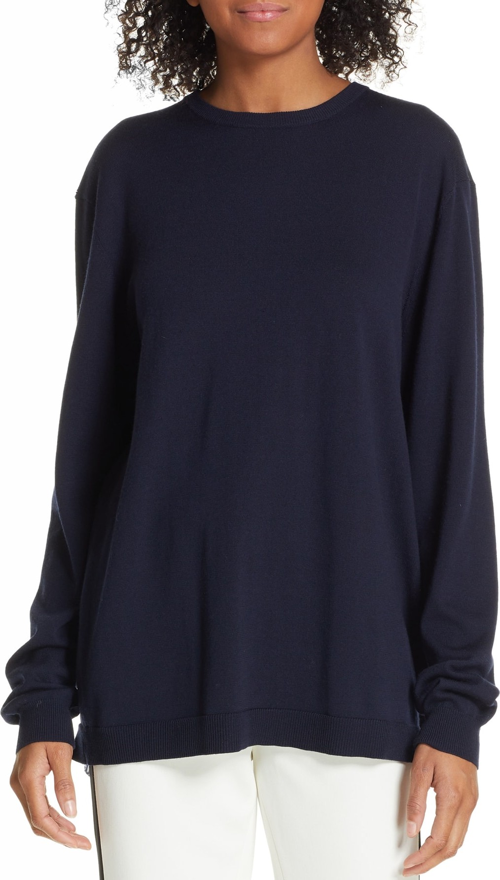 Tibi Mixed Media Back Zip Sweater