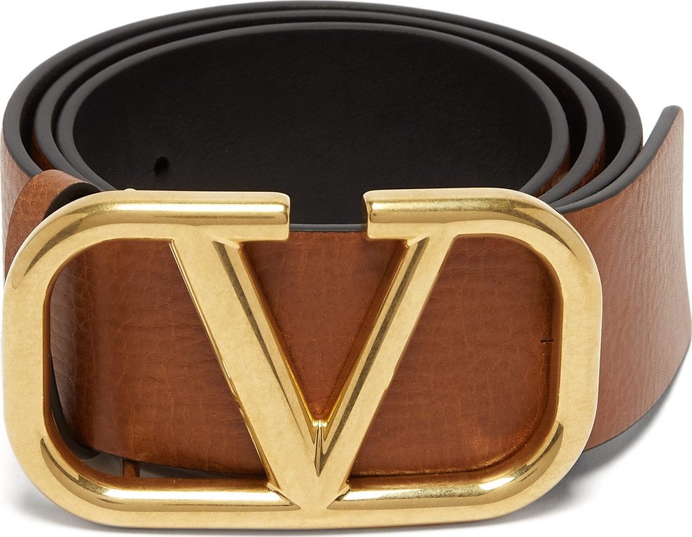 Valentino V-buckle leather belt