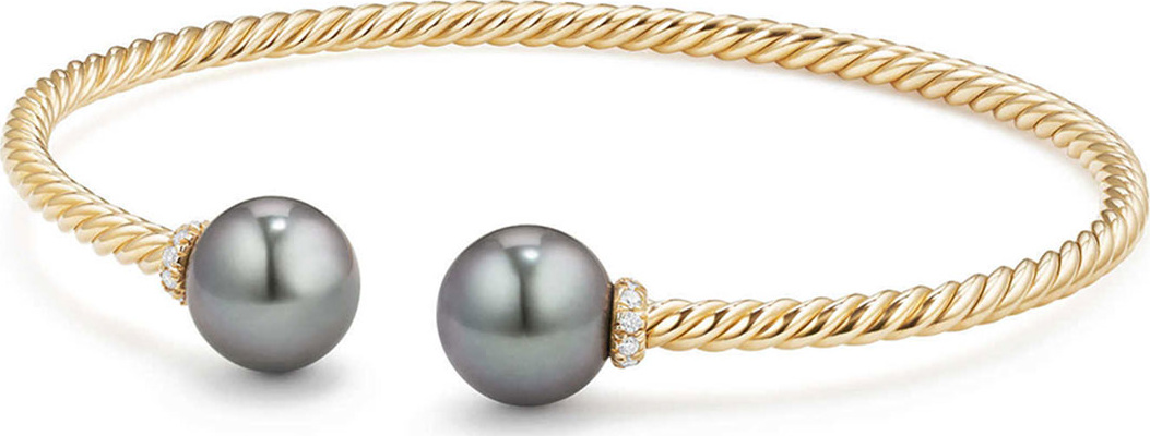 David Yurman Solari 18k Tahitian Pearl & Diamond Bracelet, Size M