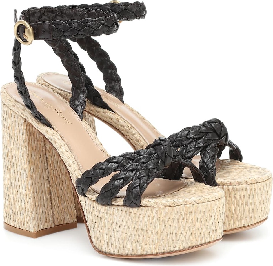 Gianvito Rossi Kea leather-trimmed platform sandals