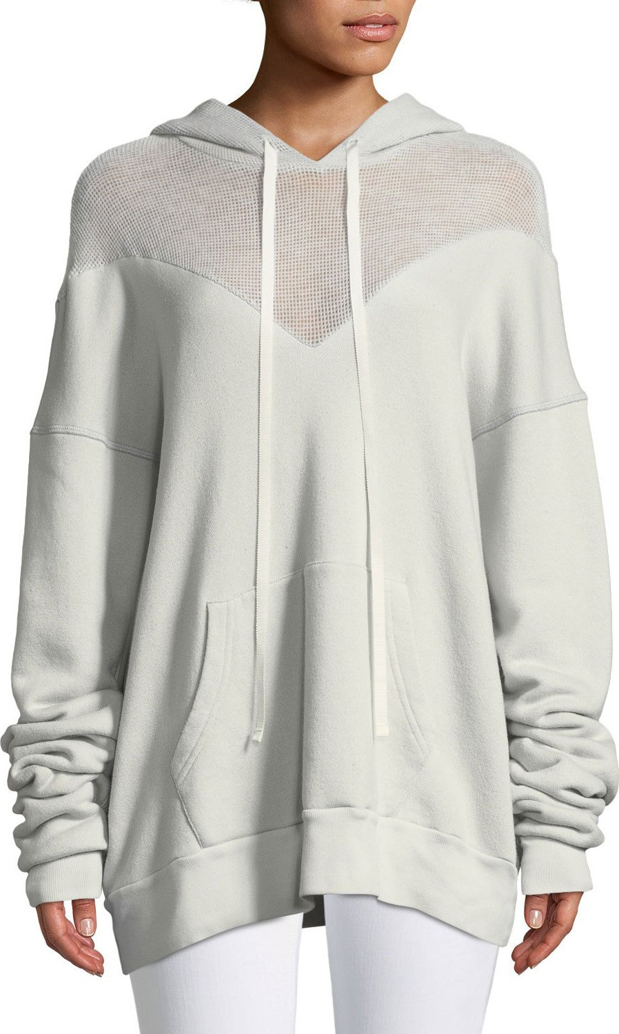 Unravel Hooded Mesh Pullover Sweatshirt