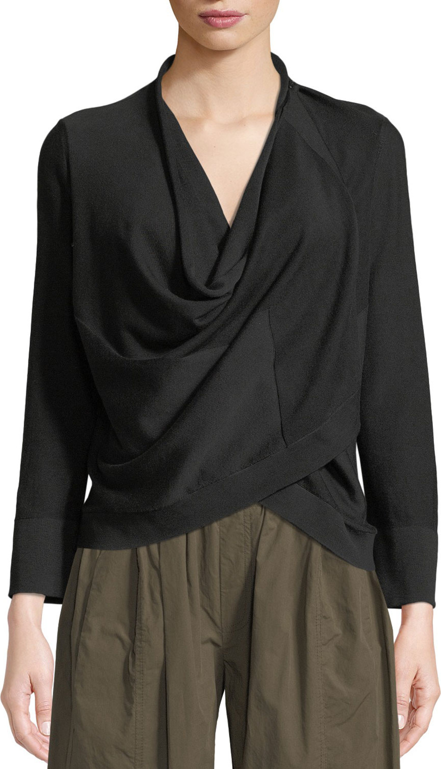 Urban Zen Transformer Cowl-Neck Long-Sleeve Jersey Top