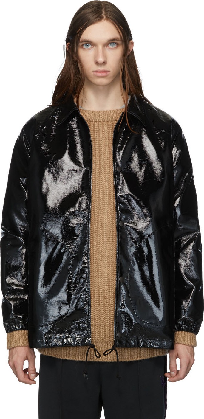 Needles Black Faux-Leather Coach Jacket