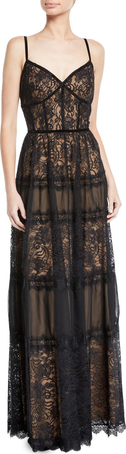 Tadashi Shoji Sleeveless Lace & Pleated Dress
