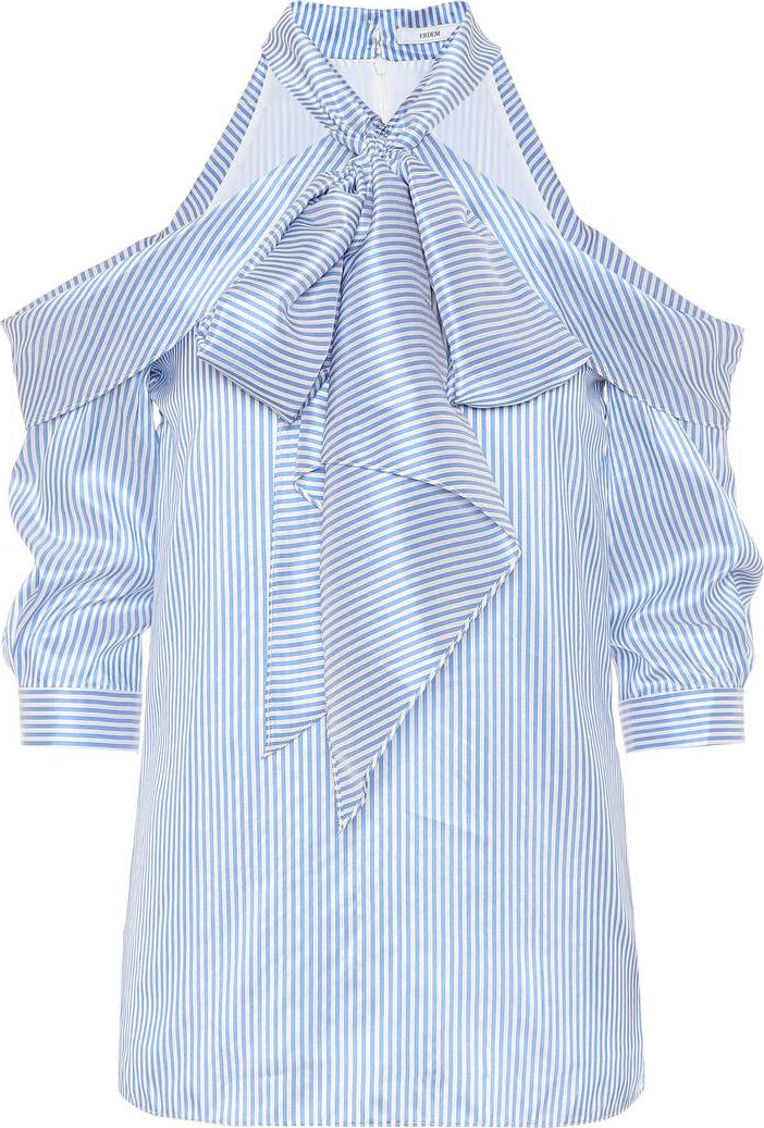 Erdem Striped silk top