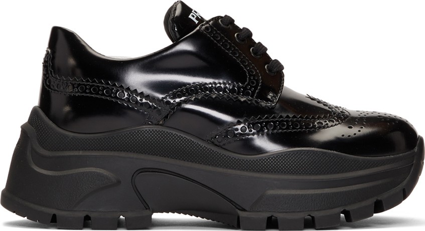 Prada Black Shiny Derbys
