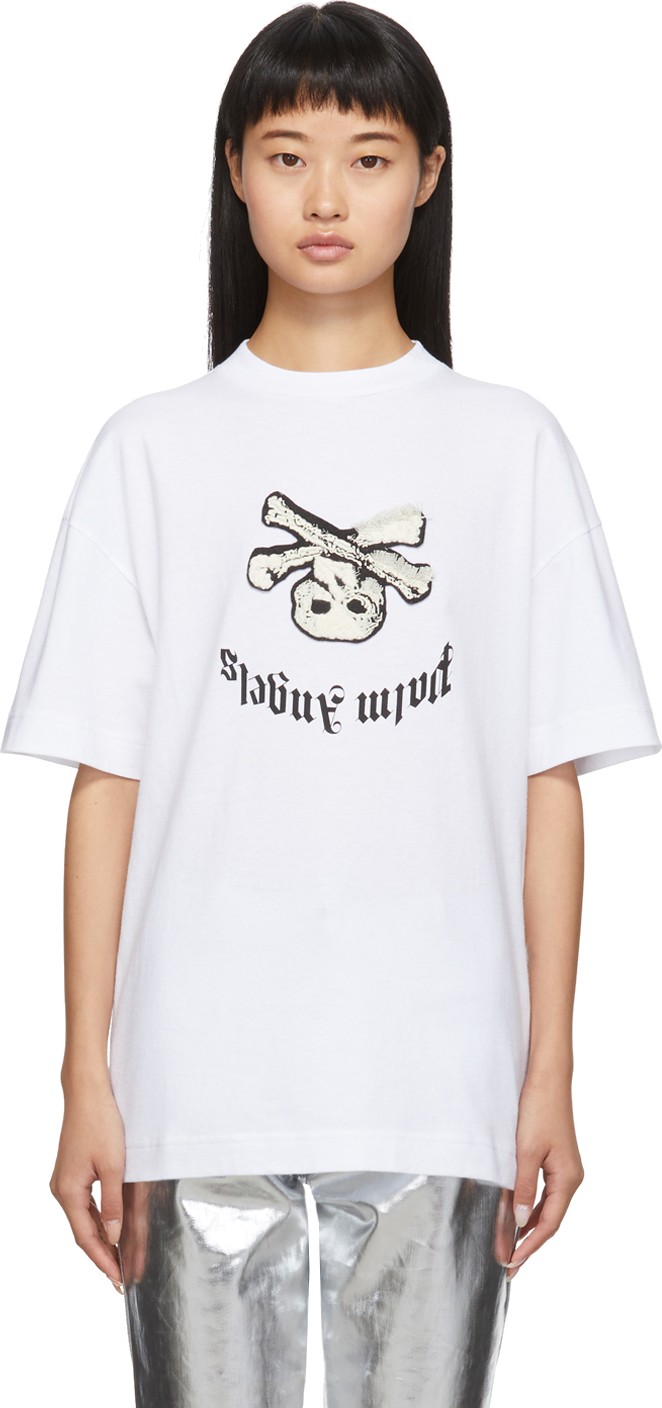 Palm Angels White New Skull T-Shirt