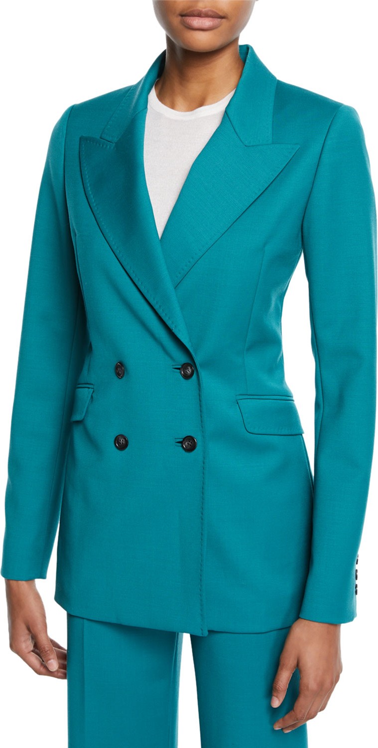 Gabriela Hearst Angela Double-Breasted Wool Sportswear Blazer