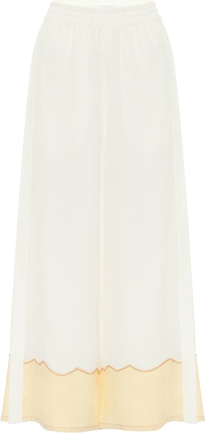 Chloe Silk-crêpe wide-leg pants