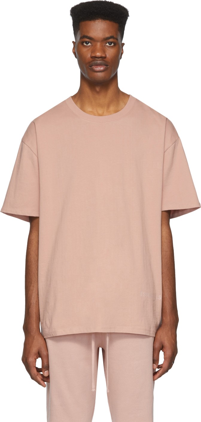 Essentials Pink Reflective Logo T-Shirt