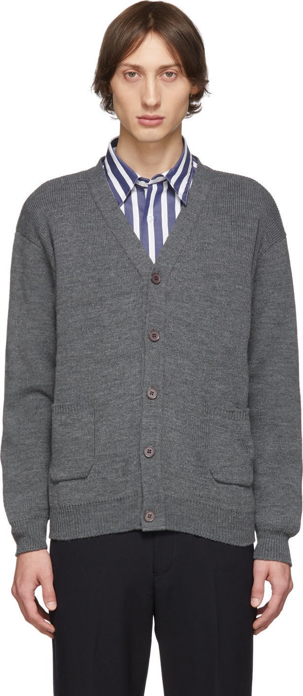 Comme des Garçons Homme Deux Grey Lochovan Of Scotland Cardigan