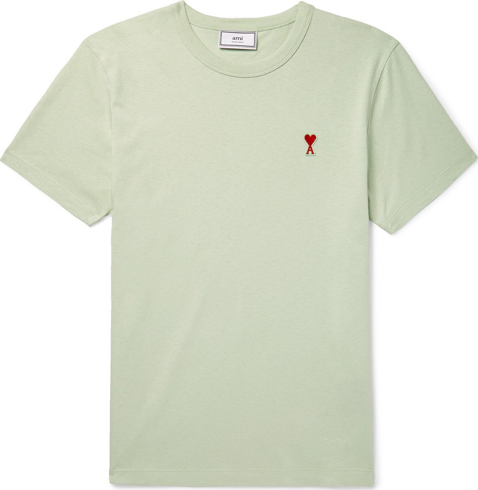 AMI Logo-Appliquéd Cotton-Jersey T-Shirt
