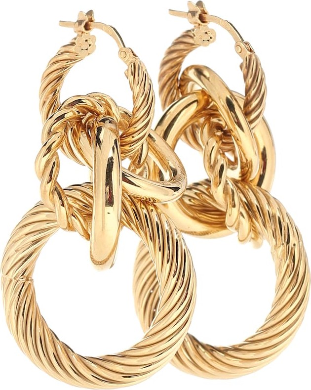 Bottega Veneta 18-kt gold-plated hoop earrings