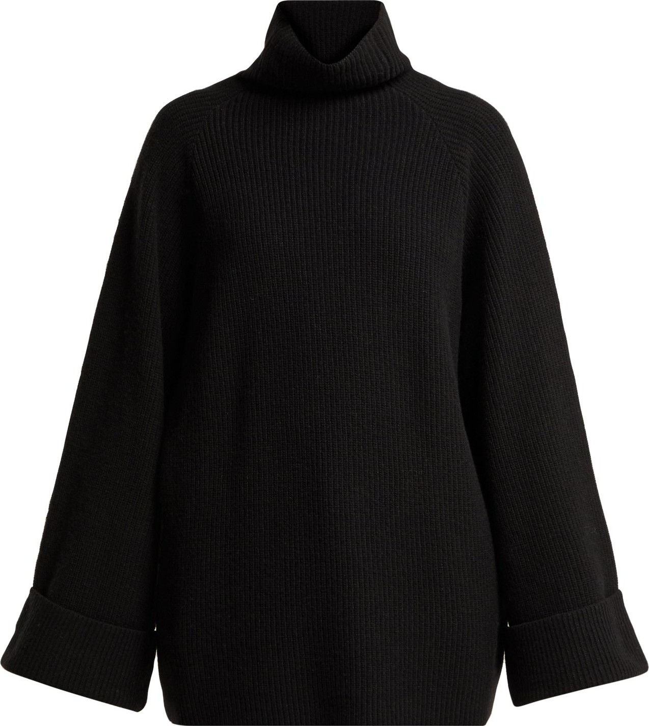 Raey Wide-sleeve ribbed roll-neck wool sweater