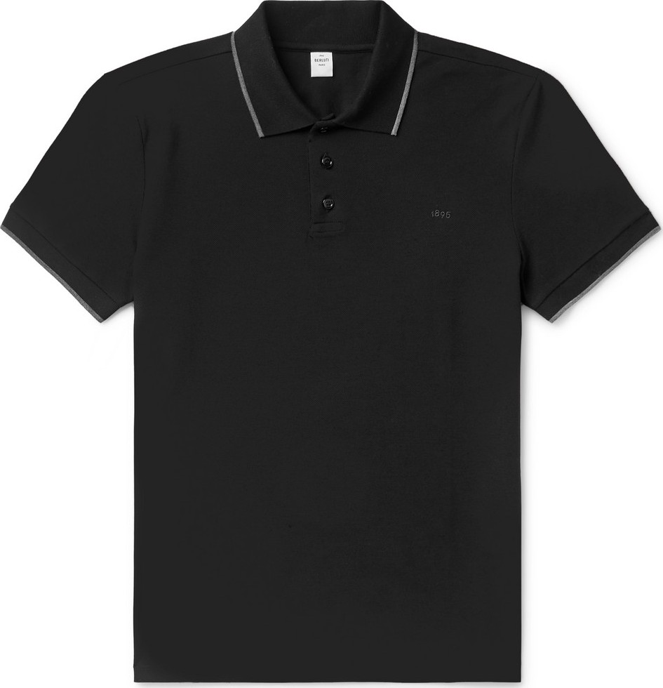 Berluti Slim-Fit Contrast-Tipped Cotton-Piqué Polo Shirt