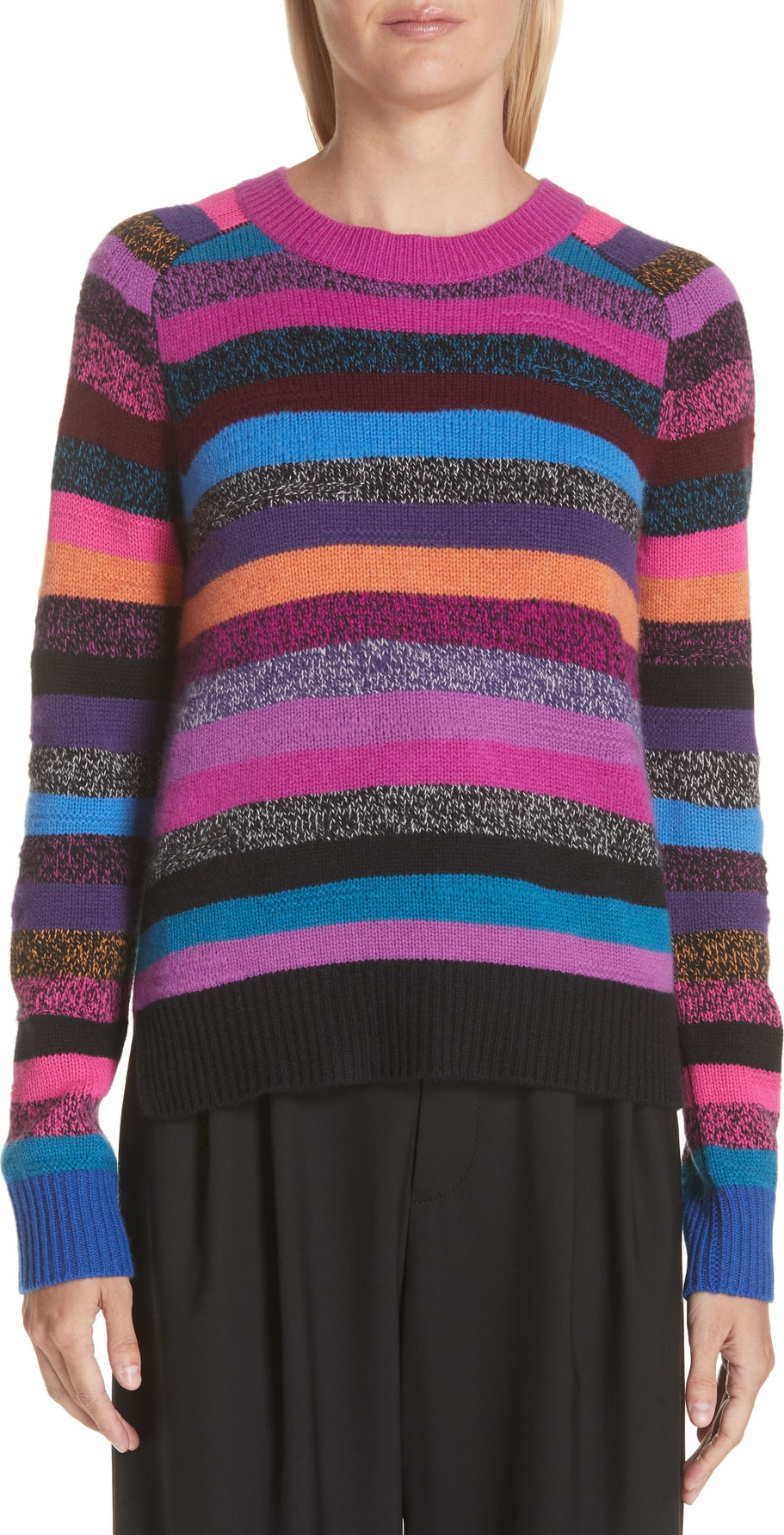 MARC JACOBS Tie Back Stripe Cashmere Sweater